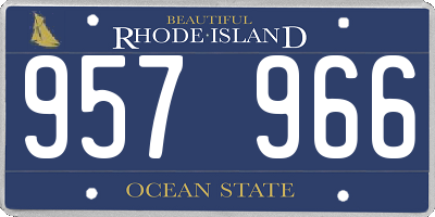 RI license plate 957966