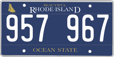 RI license plate 957967