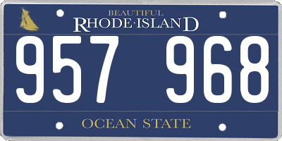 RI license plate 957968
