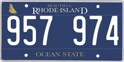 RI license plate 957974
