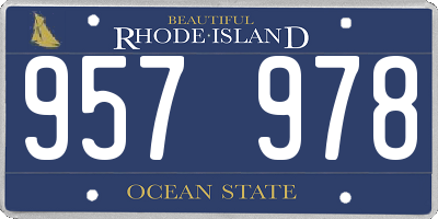 RI license plate 957978