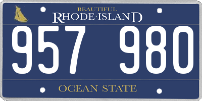RI license plate 957980