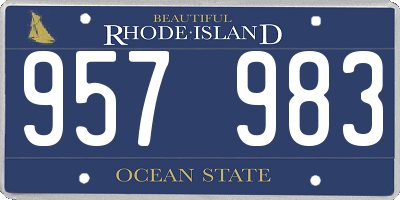RI license plate 957983