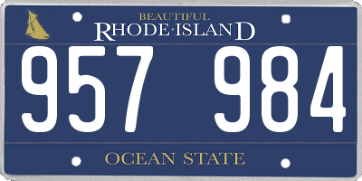 RI license plate 957984