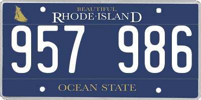 RI license plate 957986