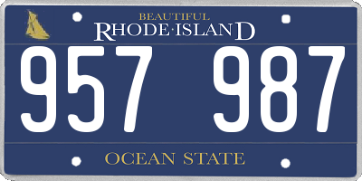 RI license plate 957987