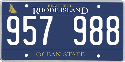 RI license plate 957988