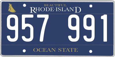 RI license plate 957991