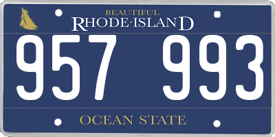 RI license plate 957993