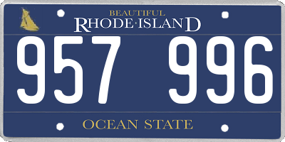 RI license plate 957996