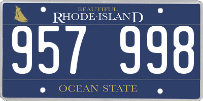RI license plate 957998