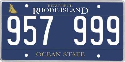 RI license plate 957999
