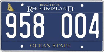 RI license plate 958004