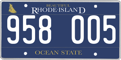 RI license plate 958005