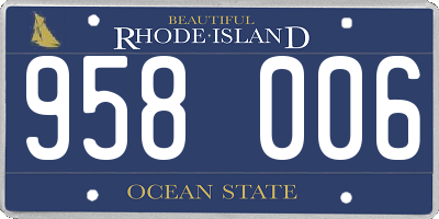 RI license plate 958006
