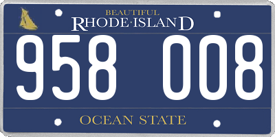 RI license plate 958008