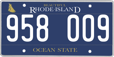 RI license plate 958009