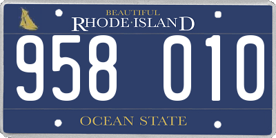 RI license plate 958010