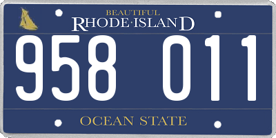 RI license plate 958011