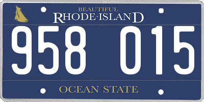 RI license plate 958015