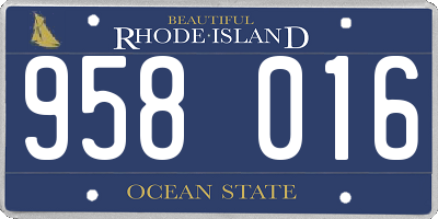 RI license plate 958016