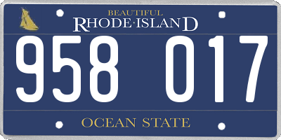 RI license plate 958017
