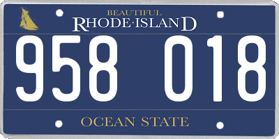 RI license plate 958018