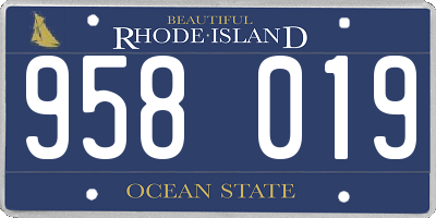 RI license plate 958019
