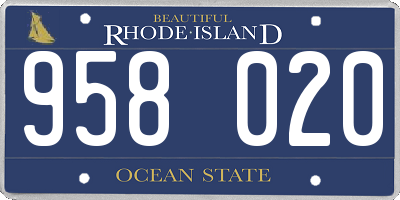 RI license plate 958020