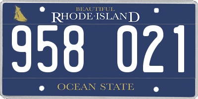 RI license plate 958021