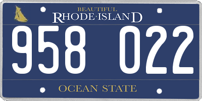 RI license plate 958022