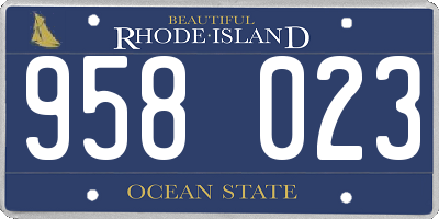RI license plate 958023