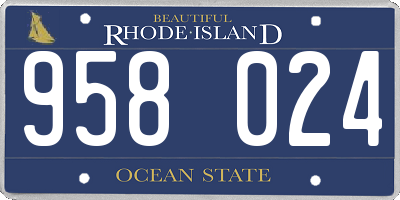 RI license plate 958024