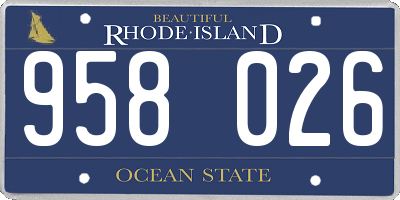 RI license plate 958026