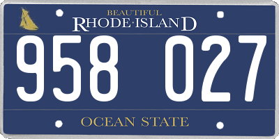 RI license plate 958027