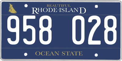 RI license plate 958028