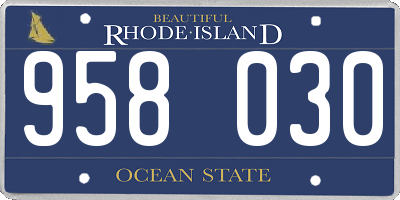 RI license plate 958030