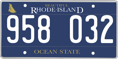 RI license plate 958032
