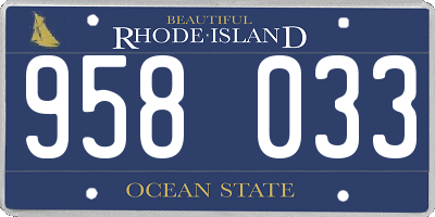 RI license plate 958033