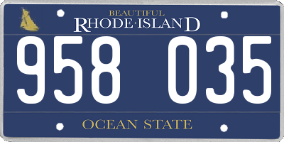 RI license plate 958035
