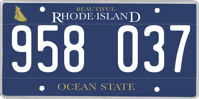 RI license plate 958037