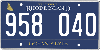 RI license plate 958040