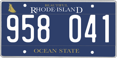 RI license plate 958041