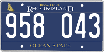 RI license plate 958043