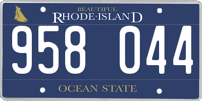 RI license plate 958044