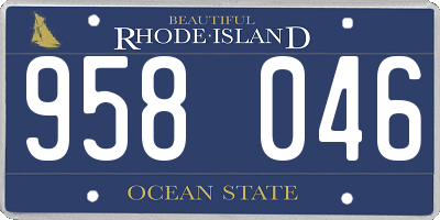 RI license plate 958046