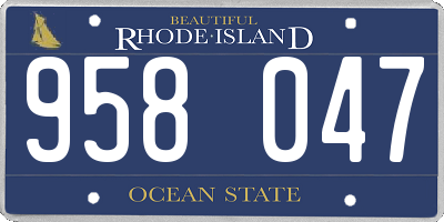 RI license plate 958047