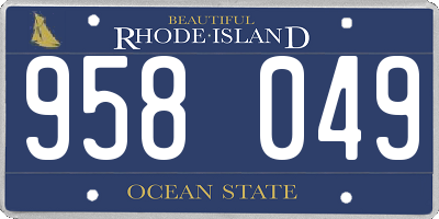 RI license plate 958049