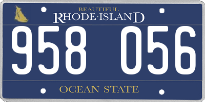 RI license plate 958056