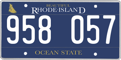 RI license plate 958057